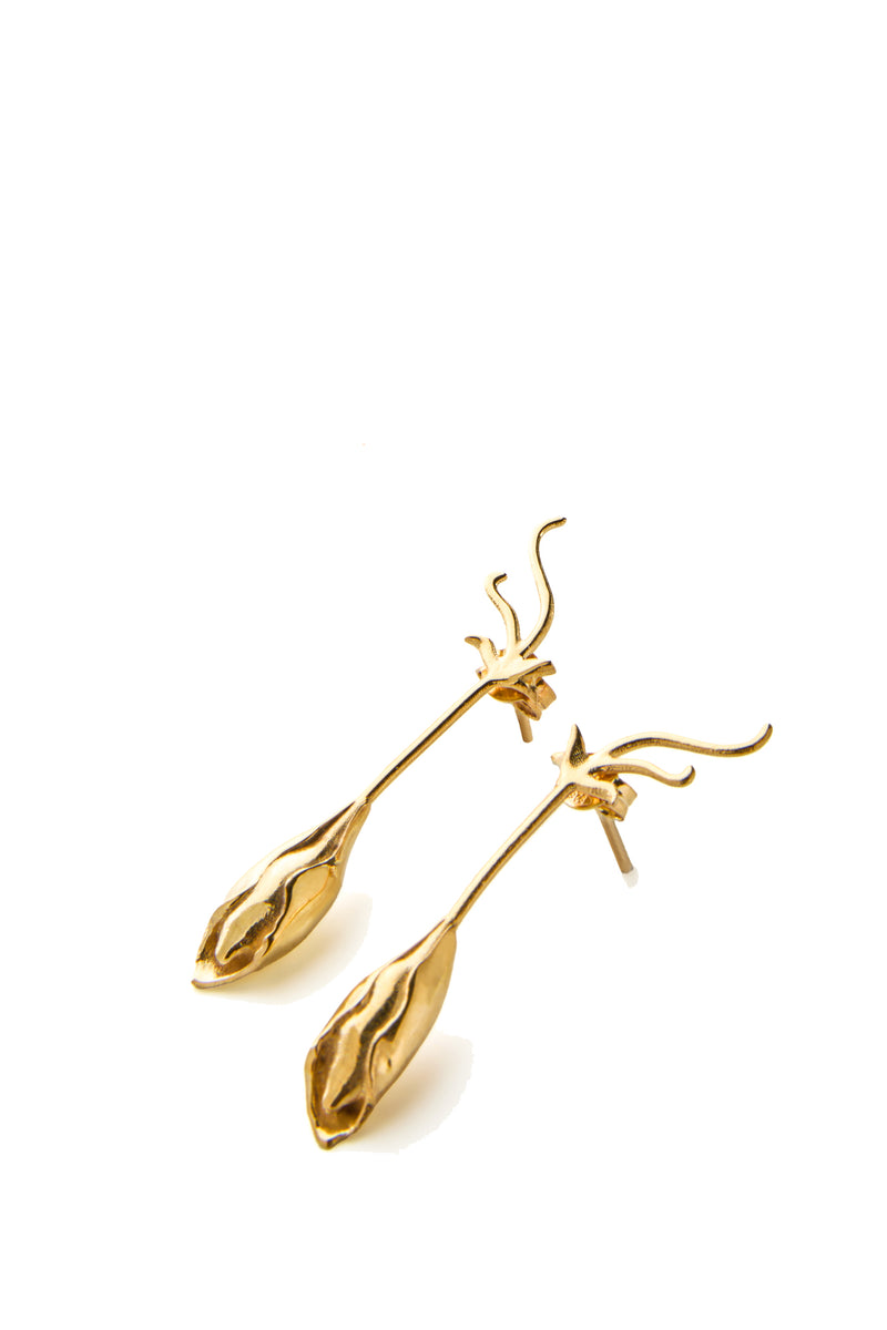 BEGONIA EARRINGS-GOLD