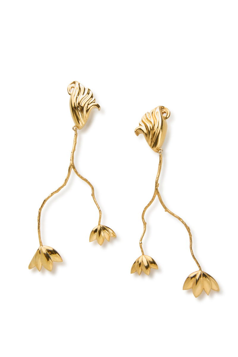 CROCUS DROP EARRINGS-GOLD