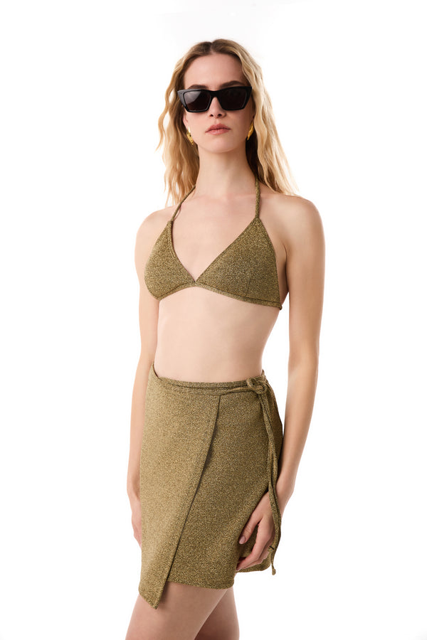 PETALS GOLD WRAP SKIRT