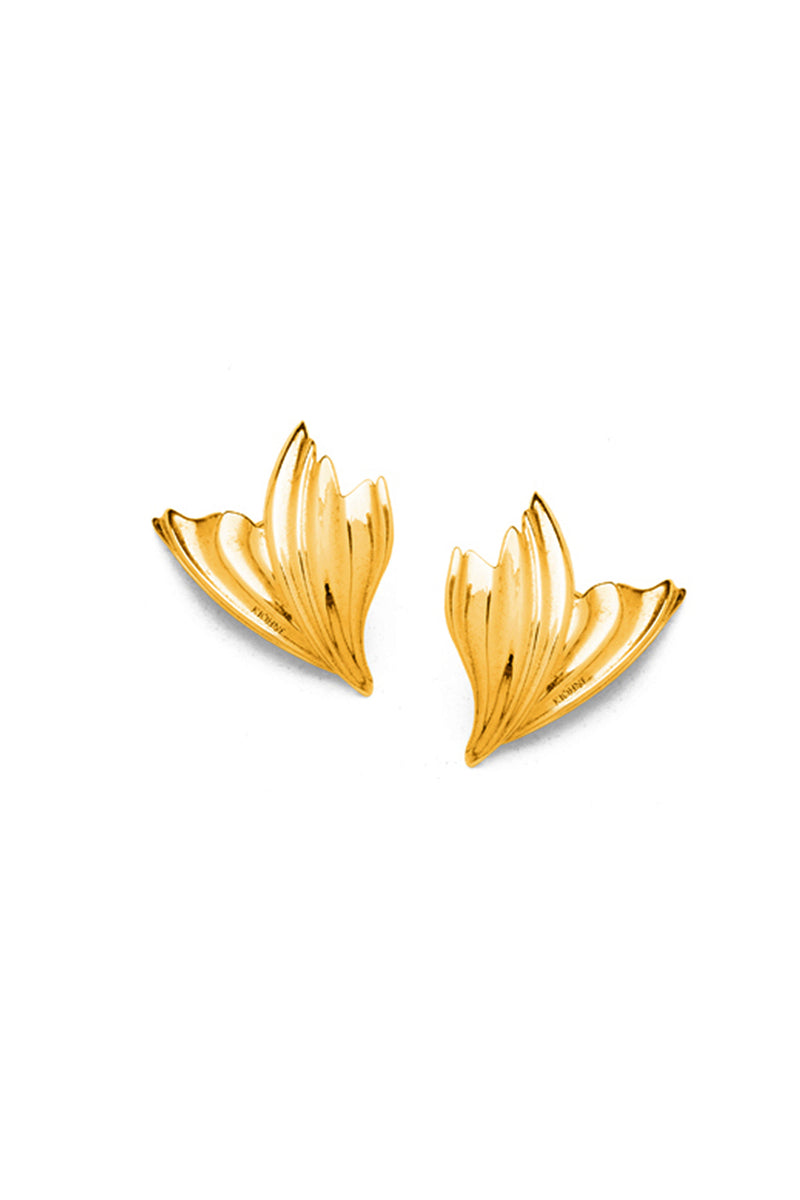 SHELL CURVE EARRINGS - GOLD