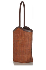 SOLID RAFFIA BUCKET BAG