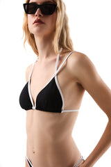 TRIANGLE BIKINI TOP BICOLOR BLACK