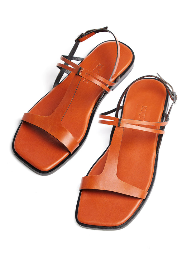 ELISE TAN BROWN SANDALS